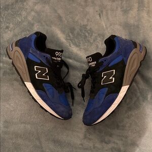 New Balance Men's Black and Blue suede MADE IN USA 990 Sneakers